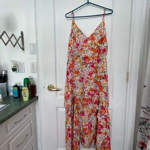 Dynamite Red Pink Maxi Sundress Spaghetti Strap